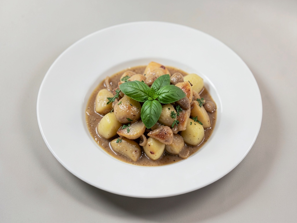 Stinco di maiale con salsa di pomodorini e basilico fresco