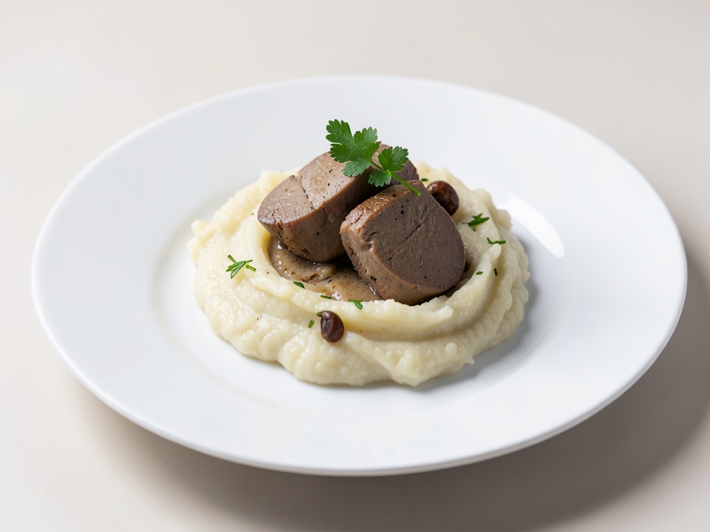 Cremiger Kartoffelbrei mit Hähnchenleber