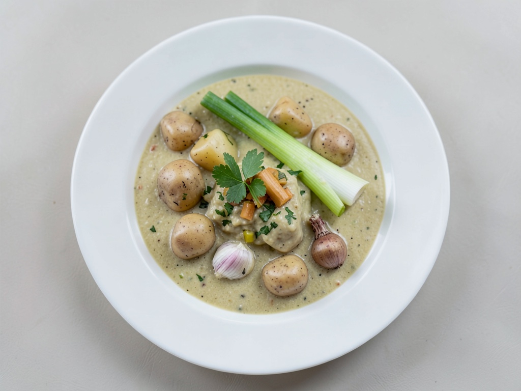 Soupe crémeuse de pommes de terre au saumon