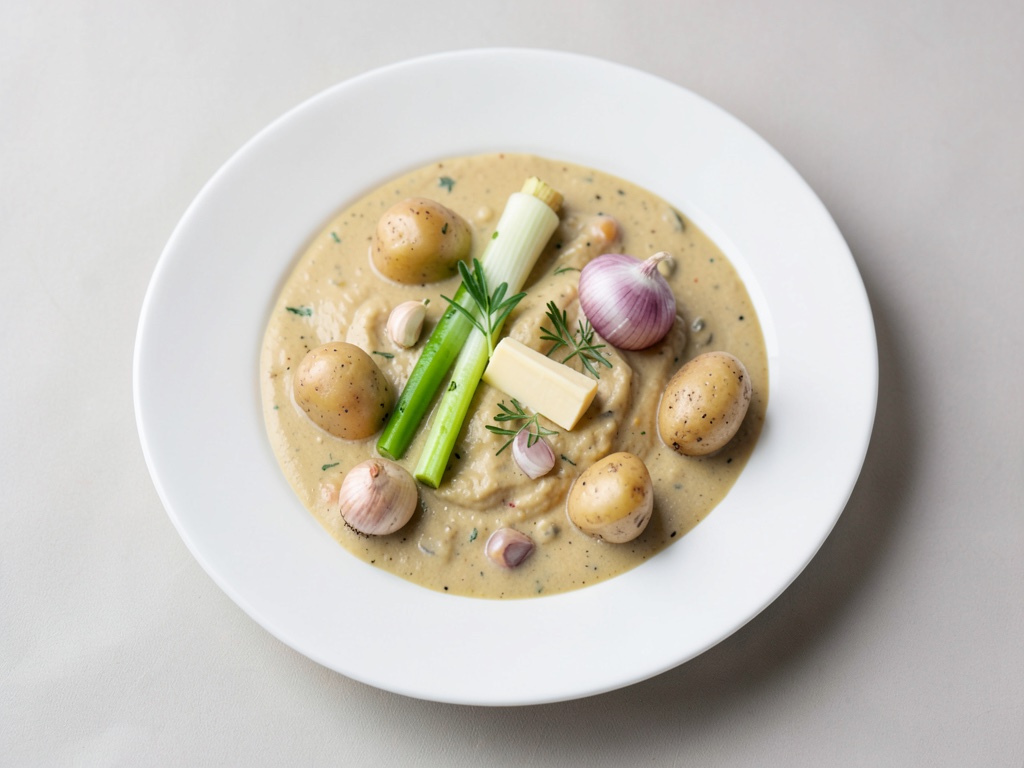 Zuppa cremosa di patate e porro