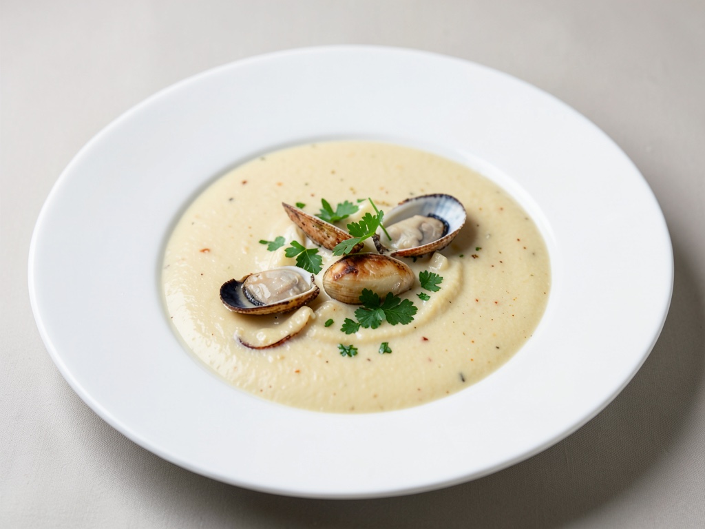 Cremige Kartoffelsuppe mit Austern