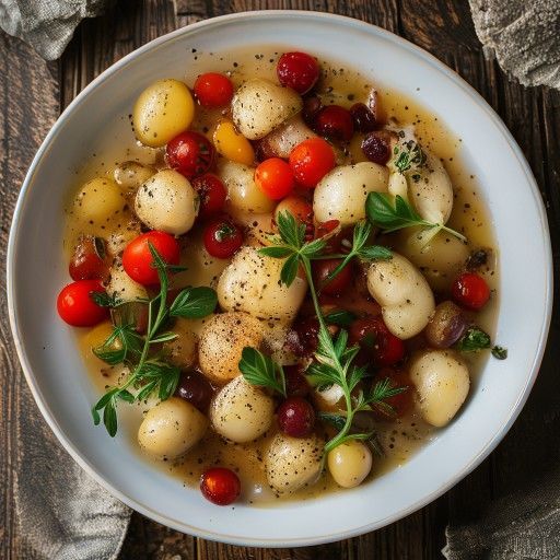 Ragoût de légumes aux pommes de terre, haricots et tomates cerises