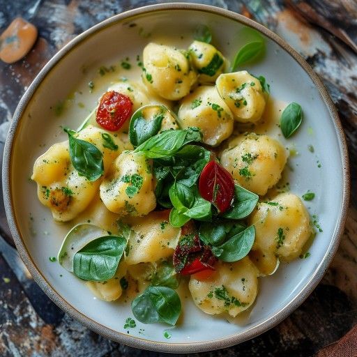 Gnocchi di patate fatti in casa con fresco pesto verde