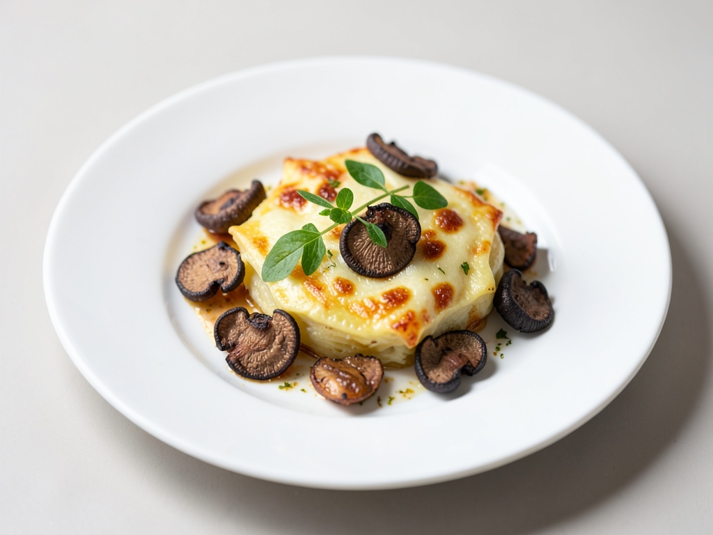 Gratin di patate con porcini fritti