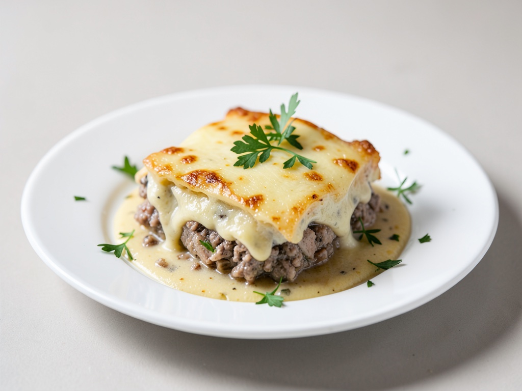 Gratin di patate cremoso con macinato di tacchino