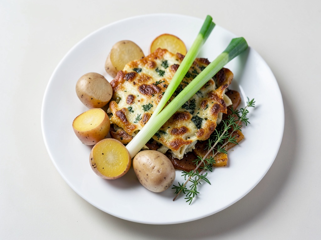 Gratin crémeux de panais et pommes de terre à la croûte de noix