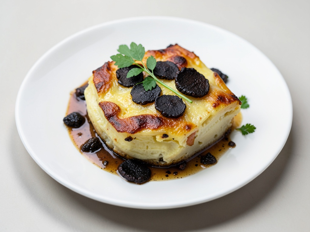 Gratin de patatas con trufa negra