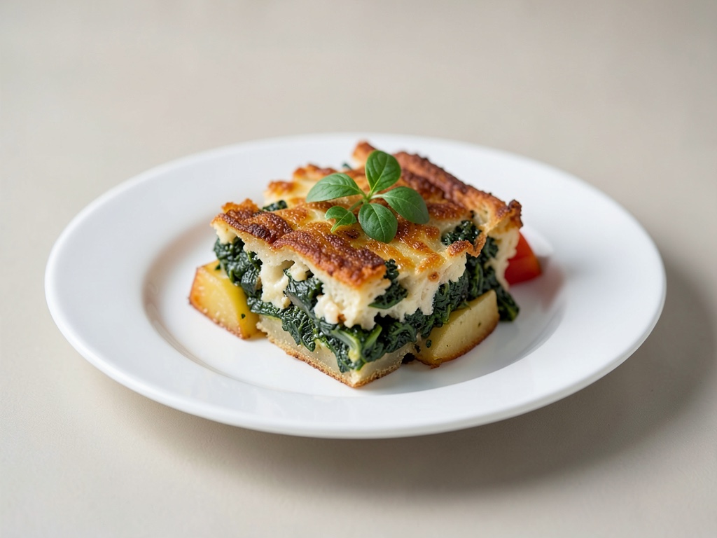 Gratin croccante di patate e spinaci