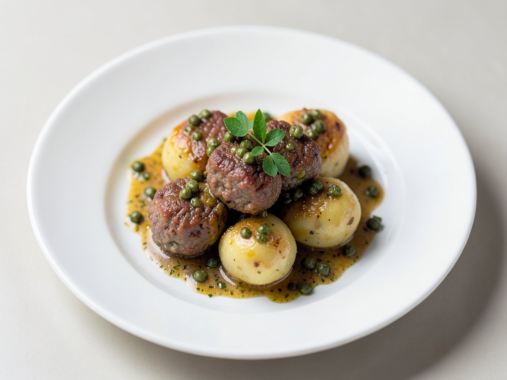 Polpette di carne con salsa ai capperi