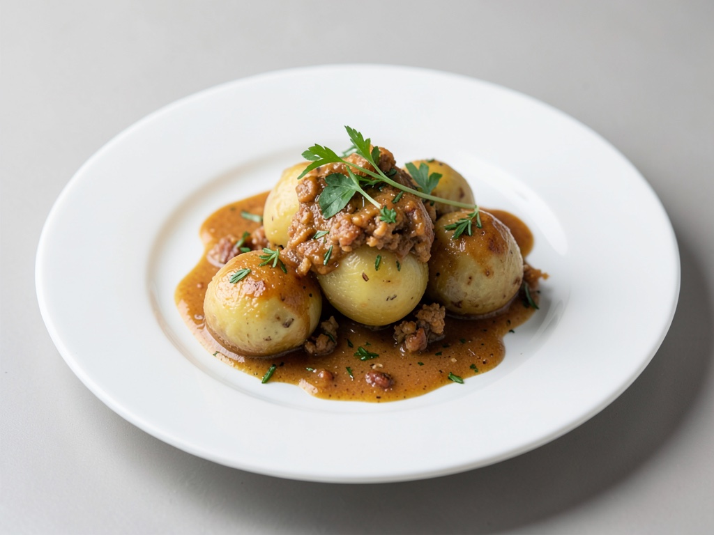 Knödel di patate dell'Assia con ripieno di pane