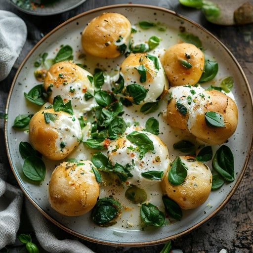 Patate al forno ripiene di spinaci e mozzarella