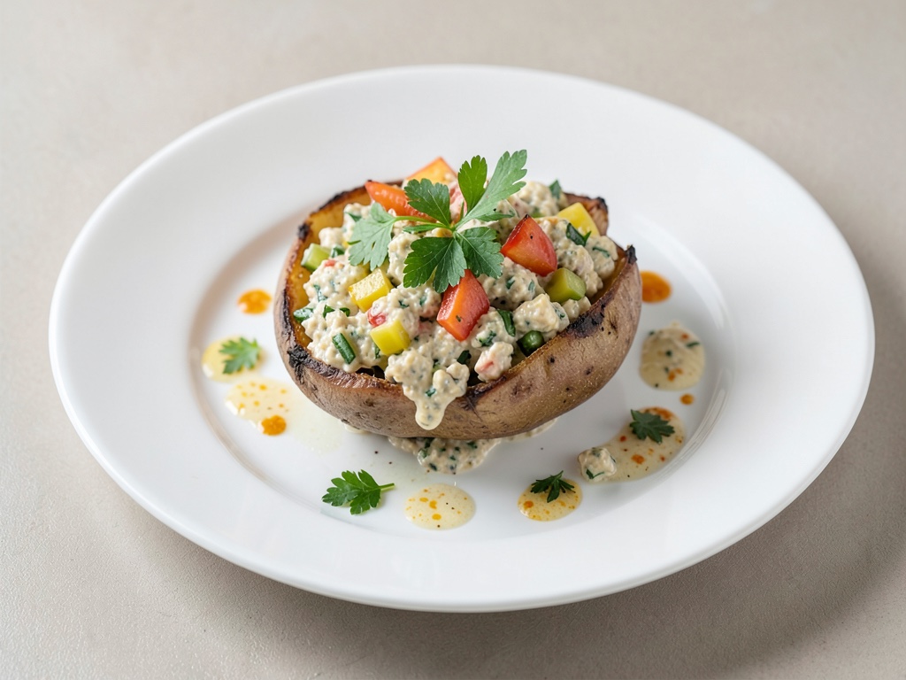 Patate al forno ripiene di quark alle verdure fresche