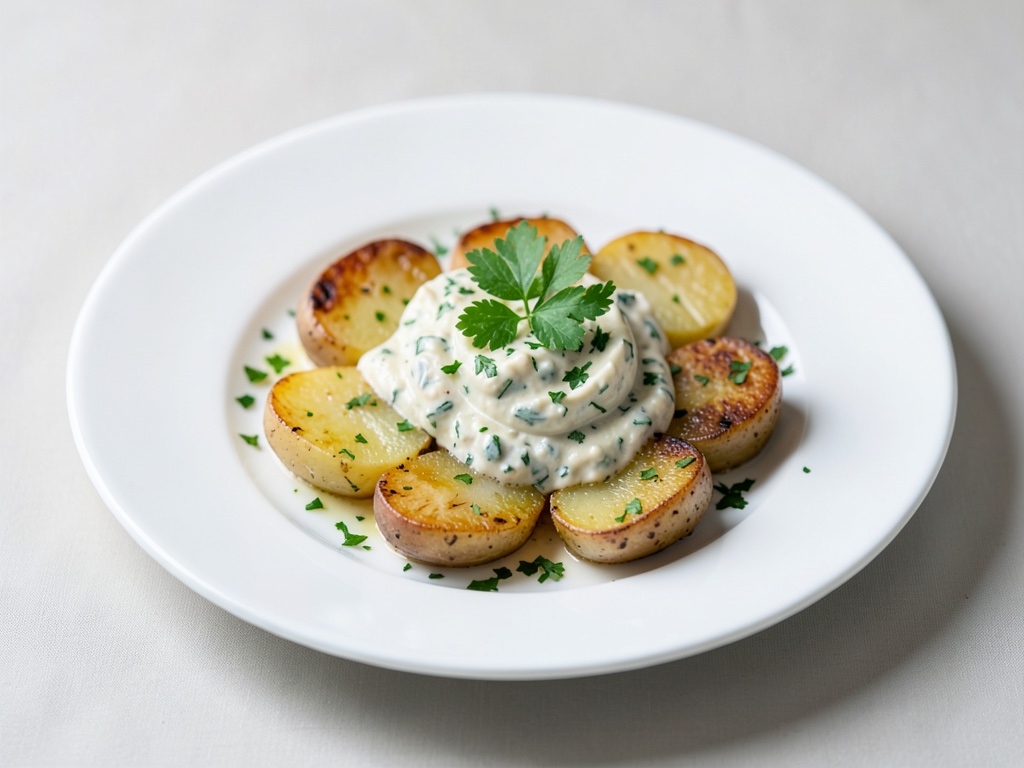 Patate con salsa alle erbe