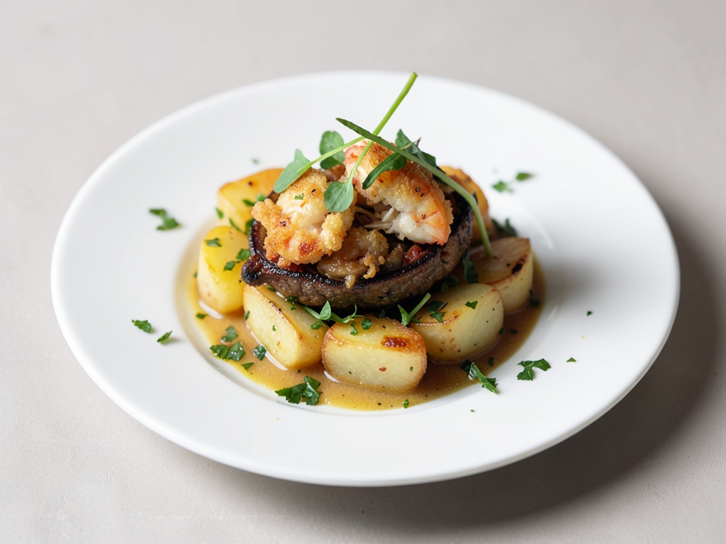 Poêle croustillante de pommes de terre et crevettes à l'oseille