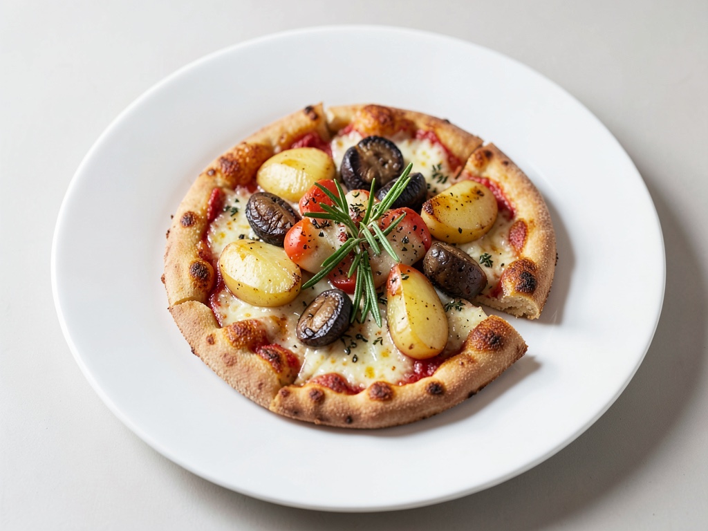 Pizza croccante con patate e rosmarino