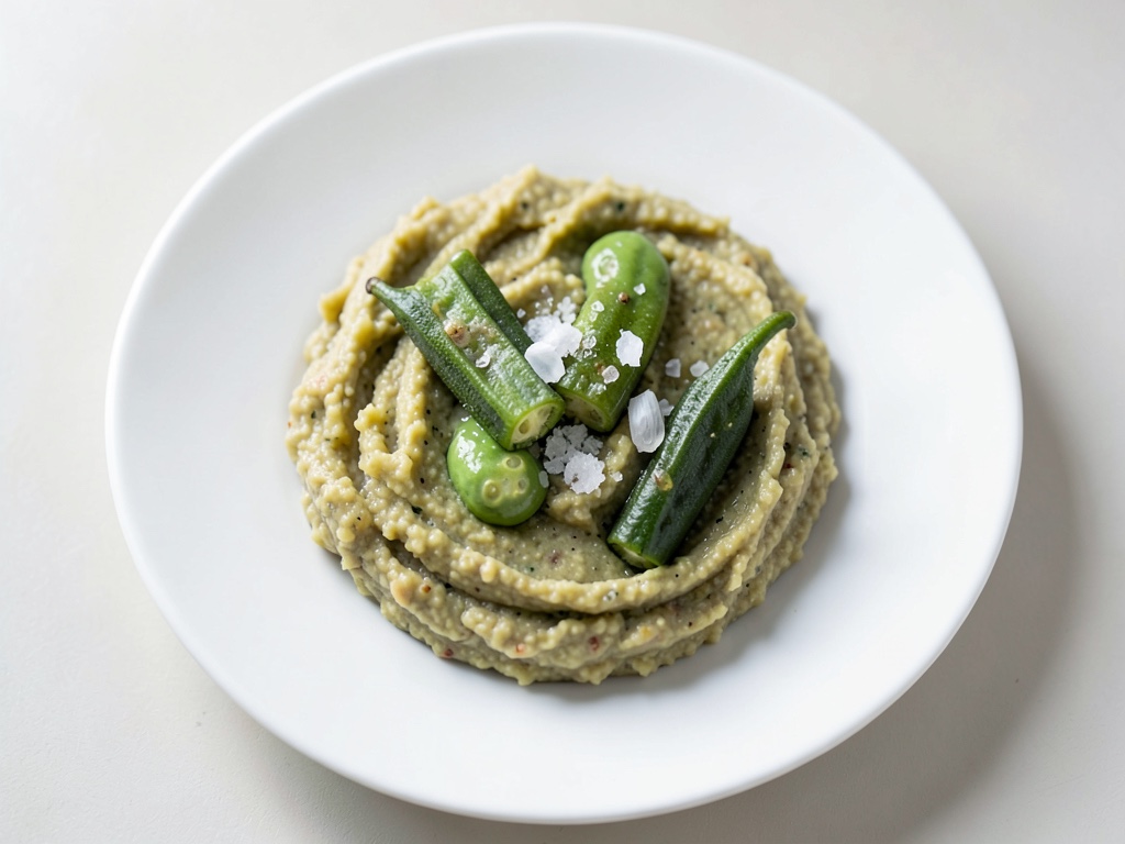 Purea di patate cremosa con okra tenera