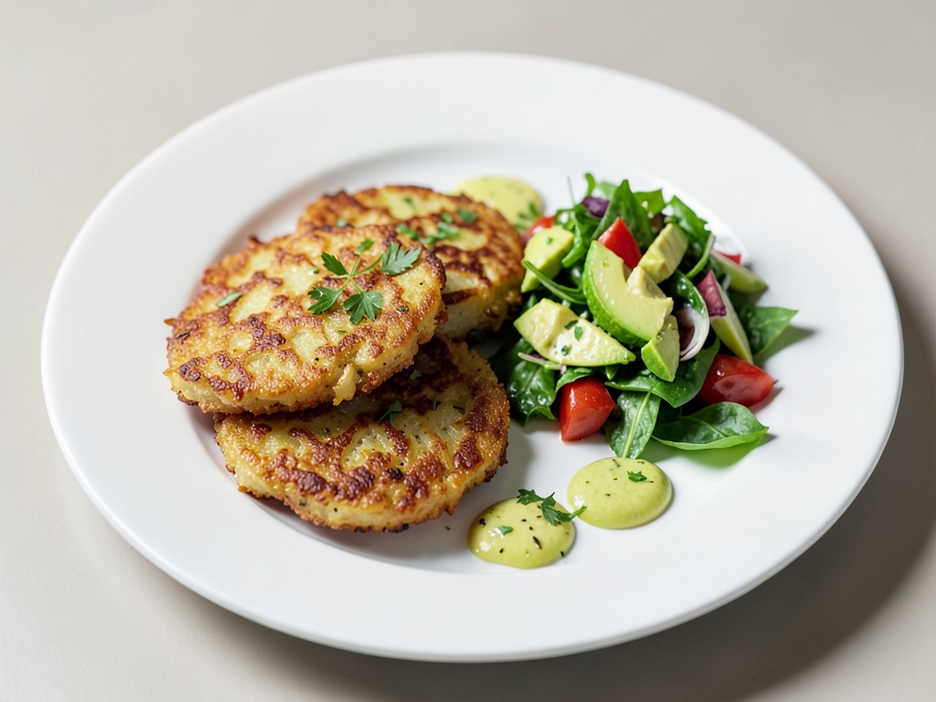 Crocche di patate croccanti con insalata fresca di avocado