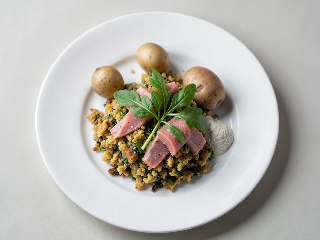 Gaufrettes de pommes de terre croustillantes au saumon fumé et roquette fraîche