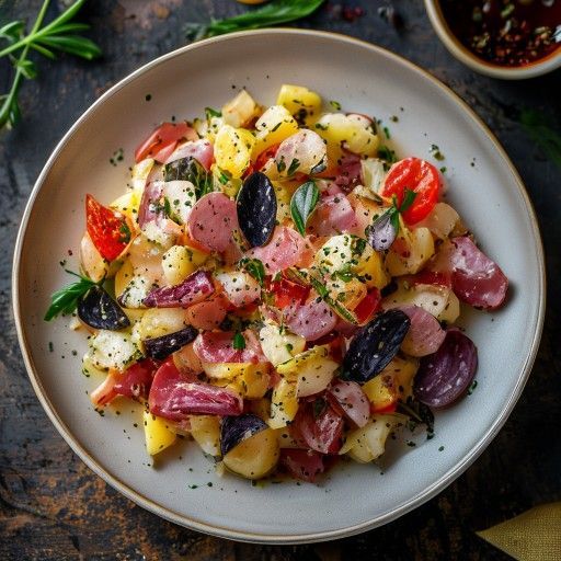 Ensalada de patatas italiana con mortadela