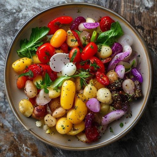 Insalata di patate e verdure colorate
