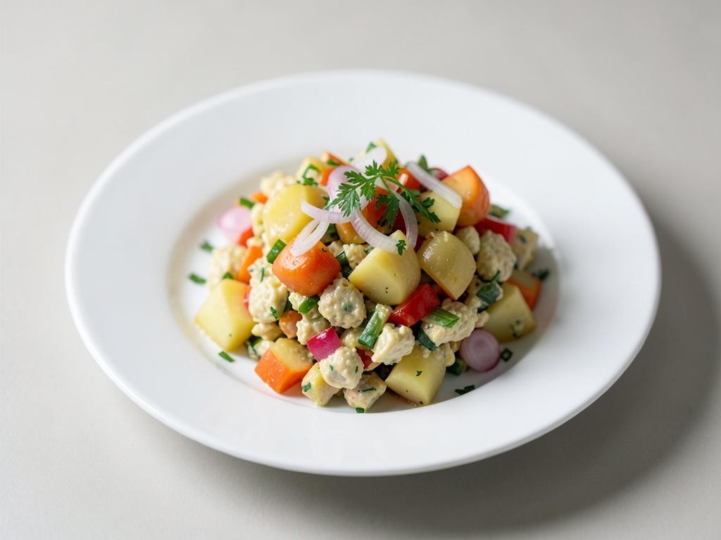 Insalata di patate calda con peperoni e cipollotti