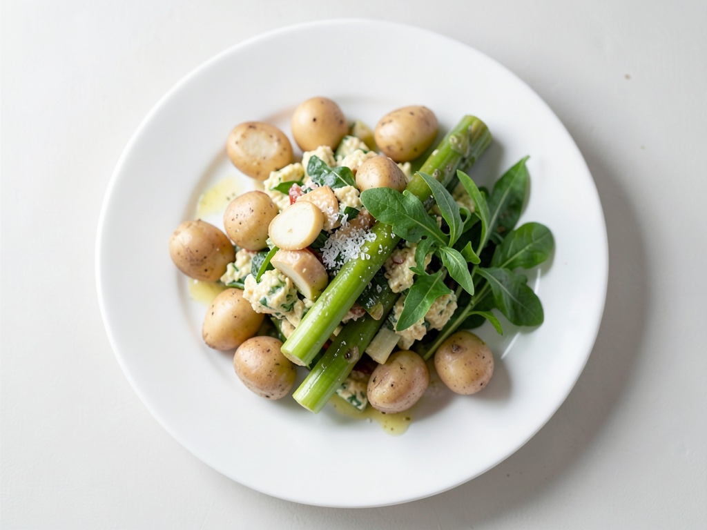 Insalata di patate con asparagi verdi