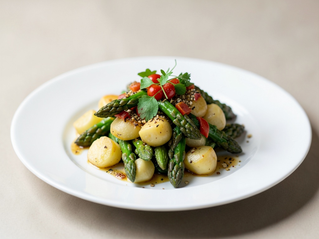 Insalata fresca di patate e asparagi