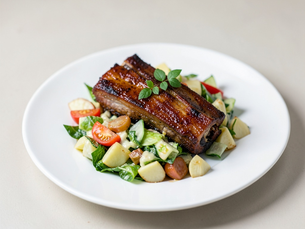 Costine croccanti con insalata di patate fresca