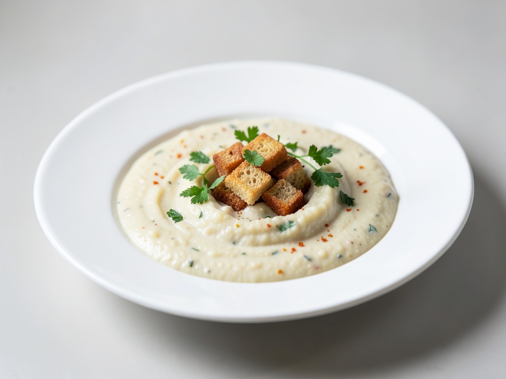 Zuppa cremosa di patate irlandesi con crostini croccanti