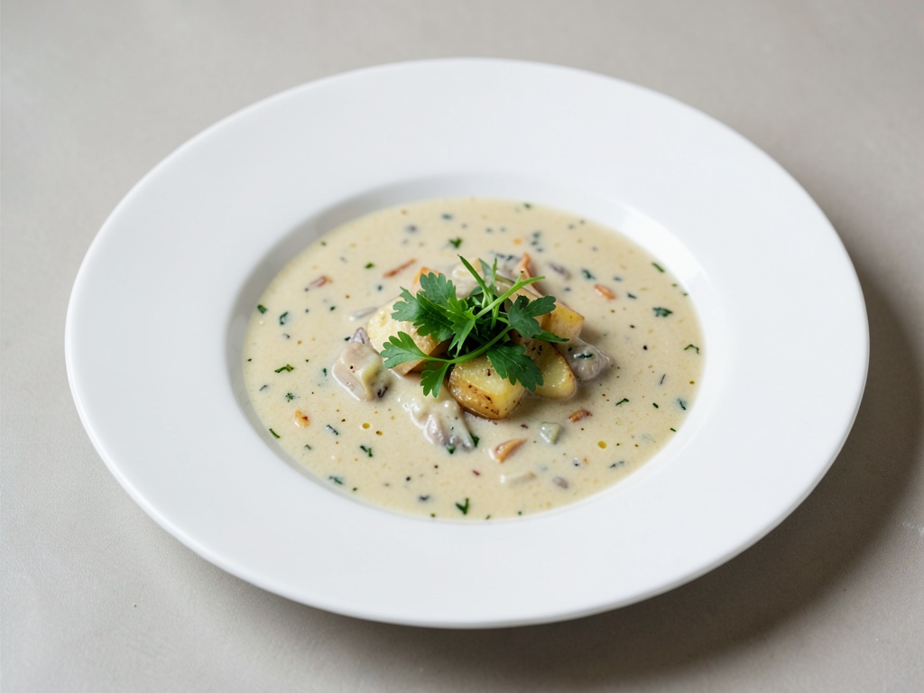 Cremige Kartoffel-Fenchel-Suppe mit frischer Brunnenkresse