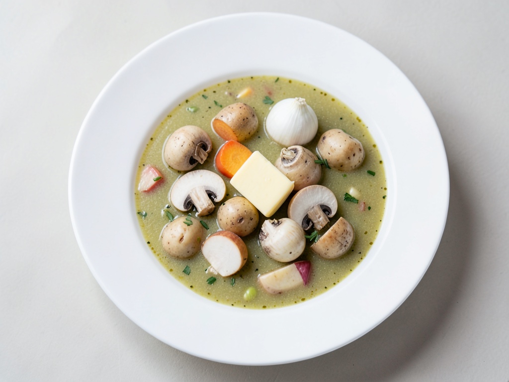 Soupe crémeuse aux pommes de terre et aux champignons