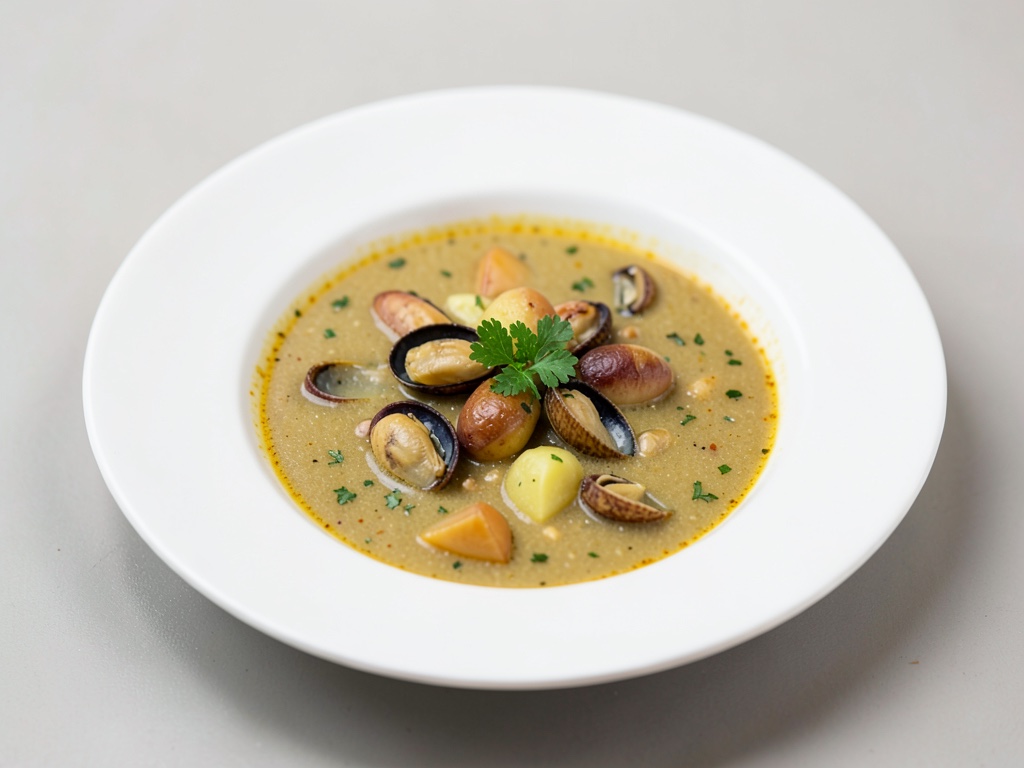 Soupe de moules et pommes de terre savoureuse