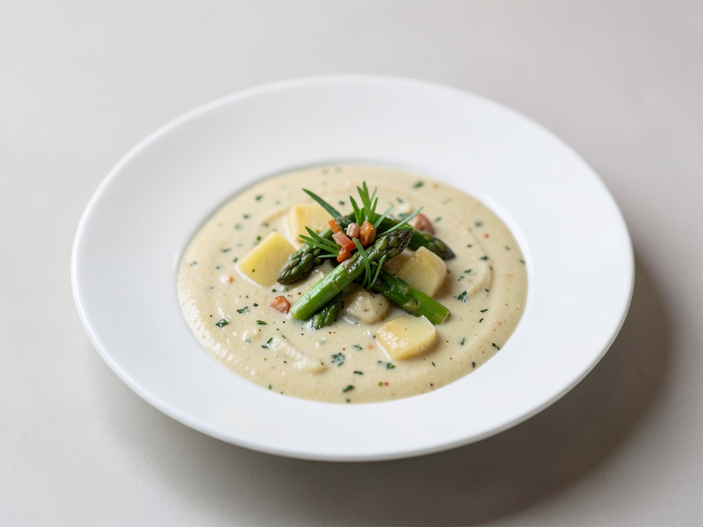 Zuppa cremosa di asparagi e patate