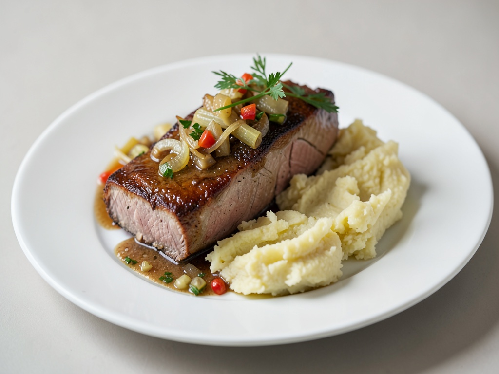 Kassler avec choucroute et purée de pommes de terre