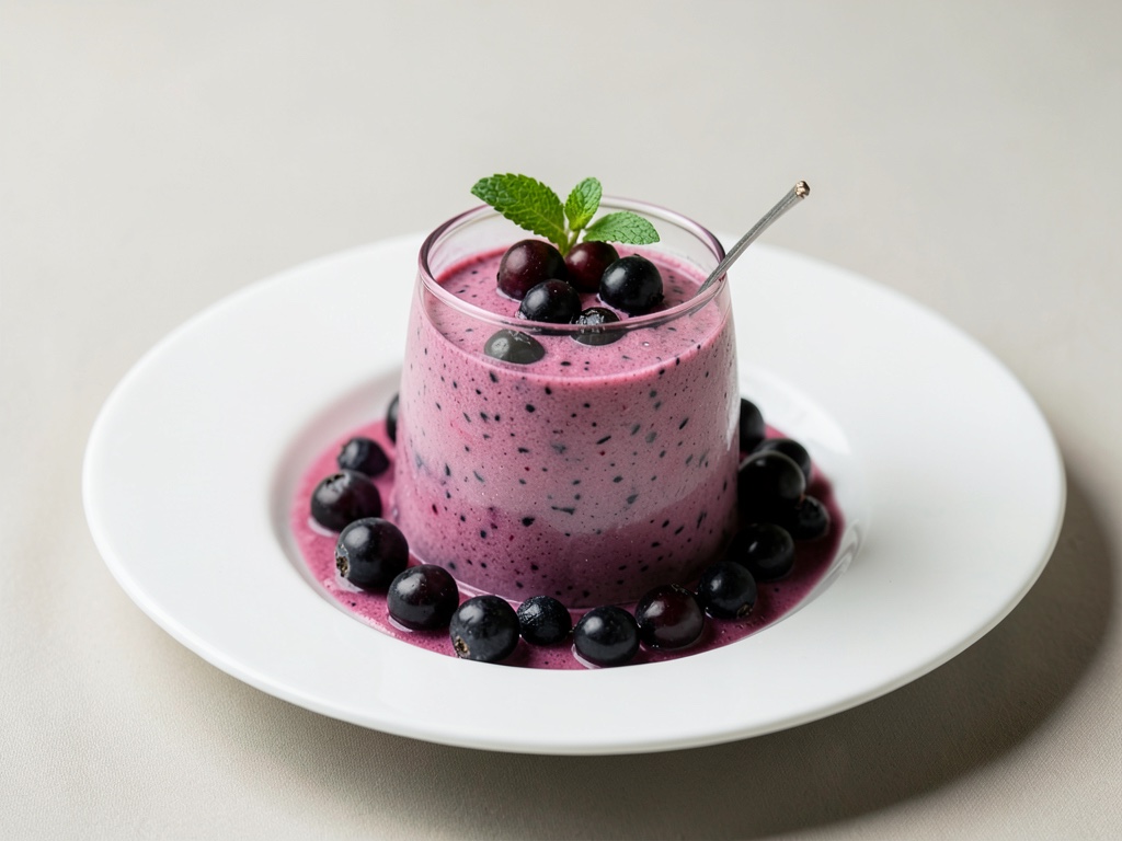Erfrischender Kefir-Smoothie mit Schwarzen Johannisbeeren