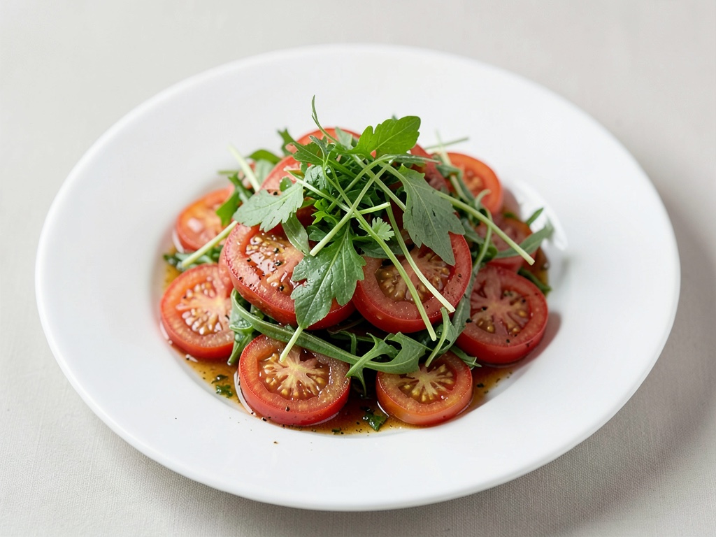 Frischer Kerbel-Tomaten-Dickmilch-Salat