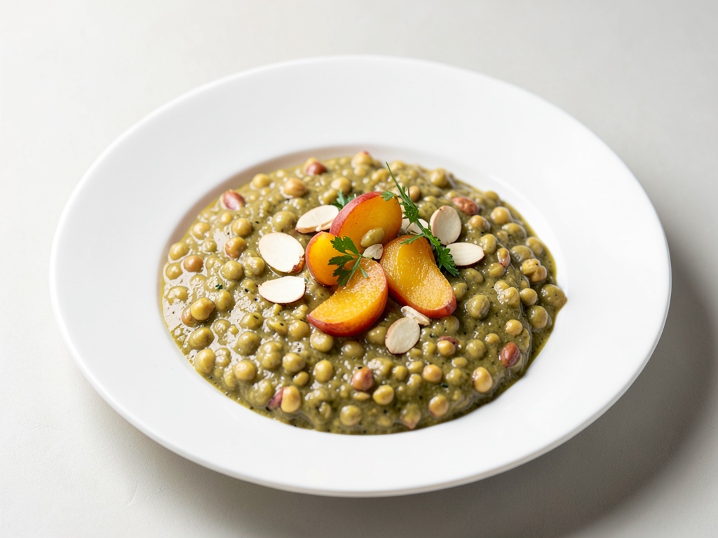Creoso curry di ceci con albicocche e mandorle