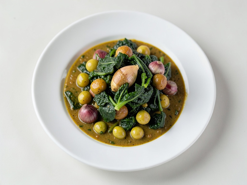 Curry cremoso di ceci con cavolo riccio croccante