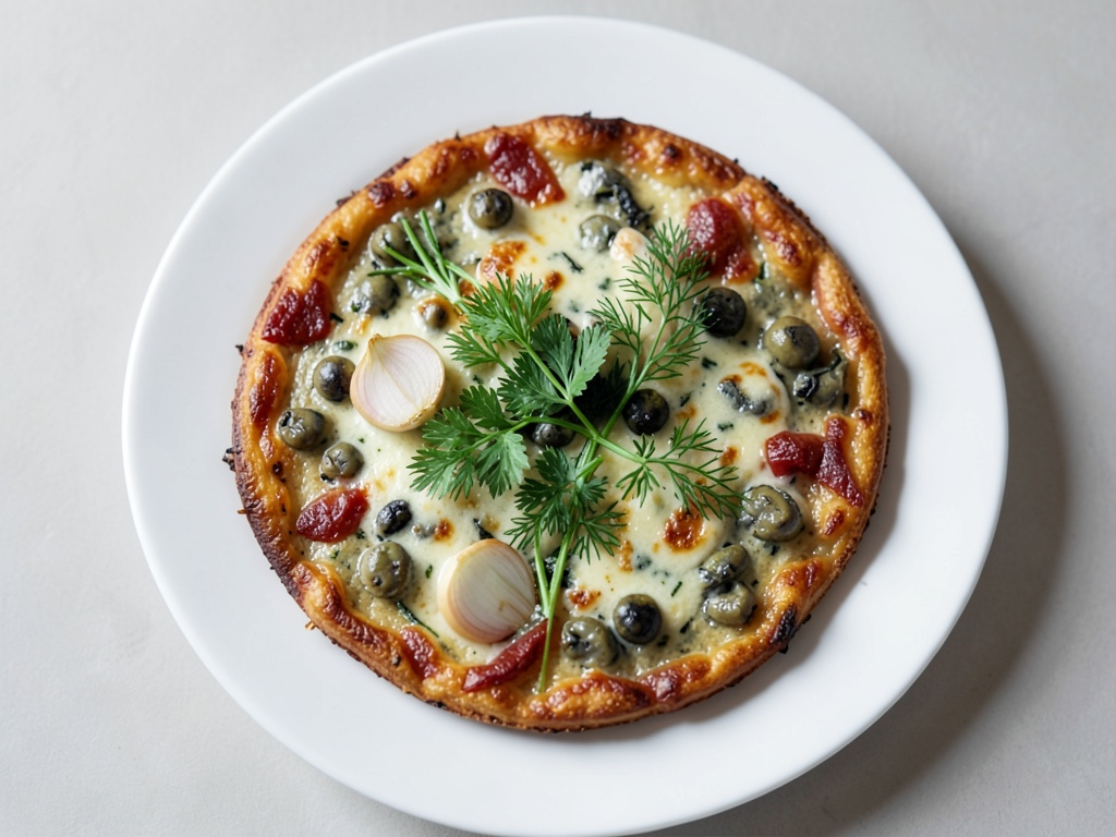 Frittata croccante di ceci con insalata di formaggio fresco
