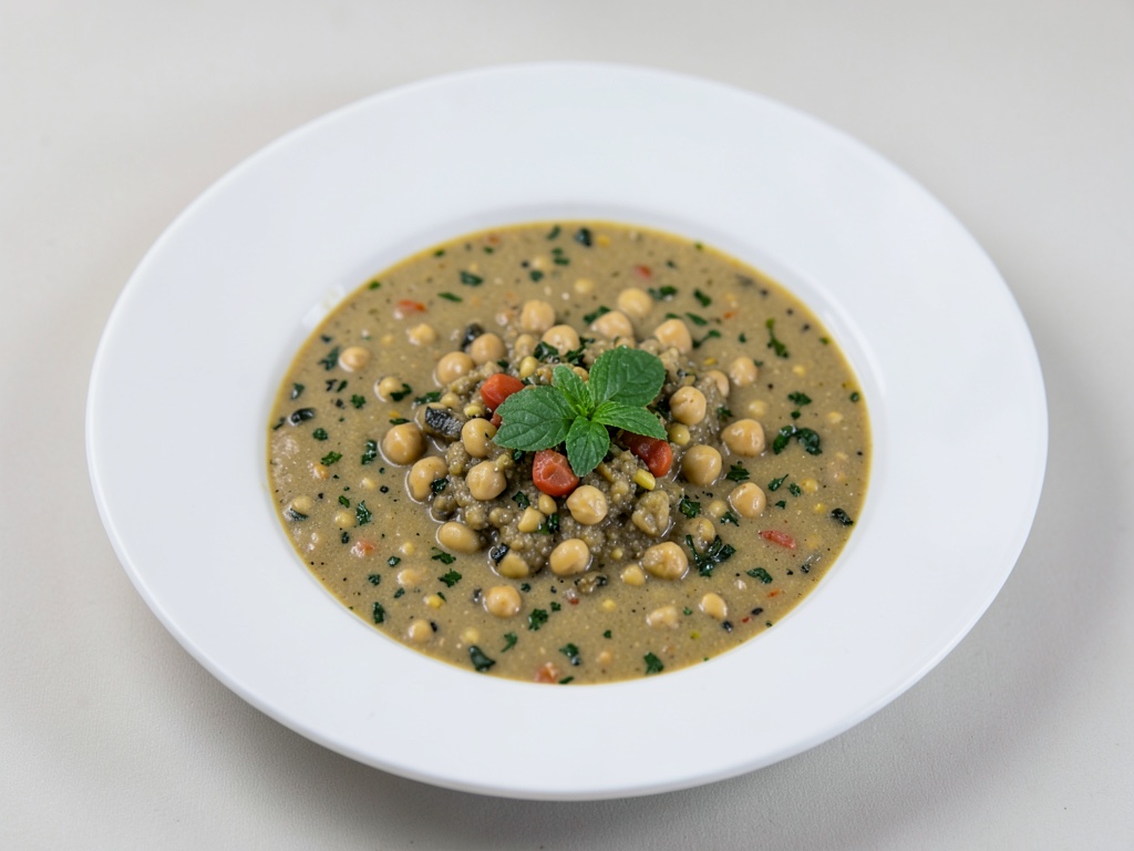 Sopa cremosa de garbanzos con acelga