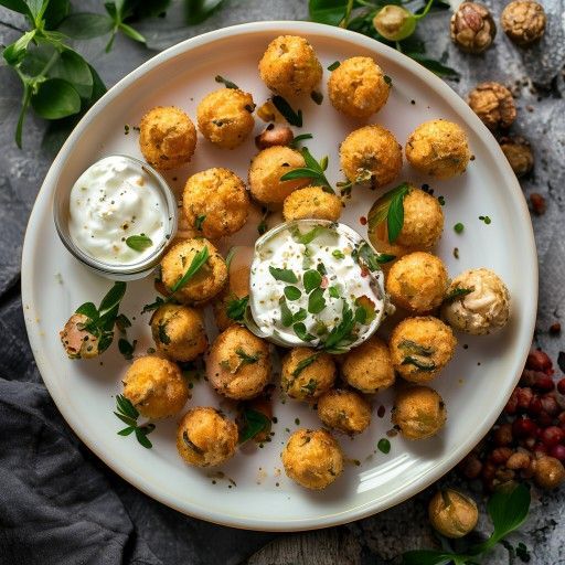 Polpette di ceci croccanti con fresco yogurt dip