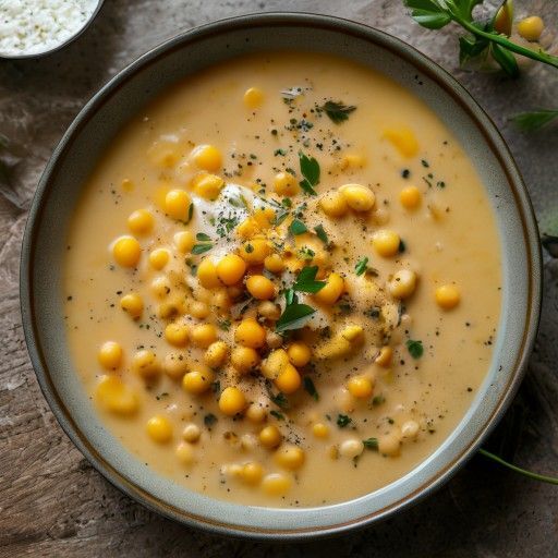 Soupe crémeuse aux pois chiches et curcuma
