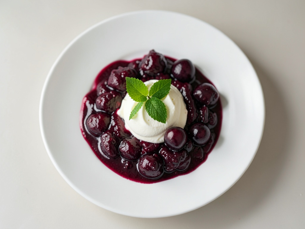 Crema di ciliegie con panna montata