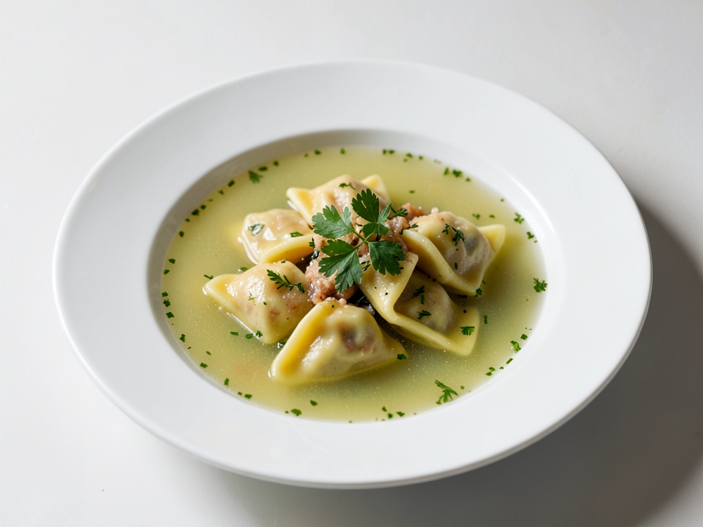 Zuppa chiara con tortellini fatti in casa
