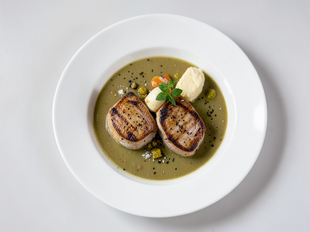 Bouillon de poulet cristalline aux légumes frais