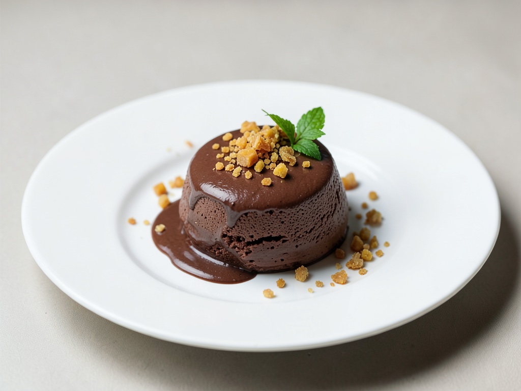 Klassische Schokoladenmousse mit Nusskrokant