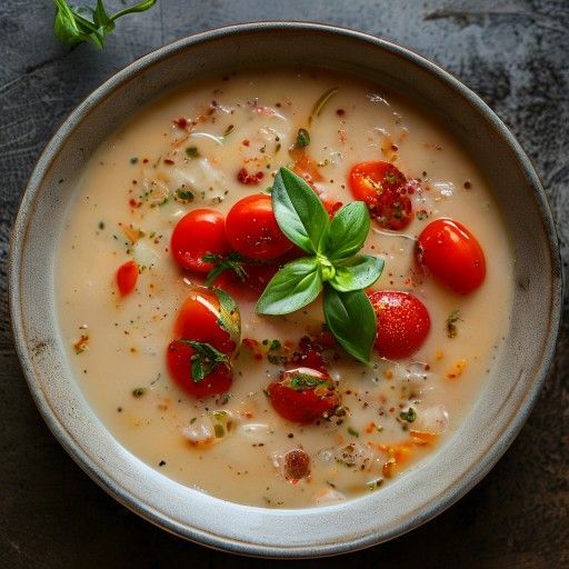 Zuppa di pomodori cremosa e semplice