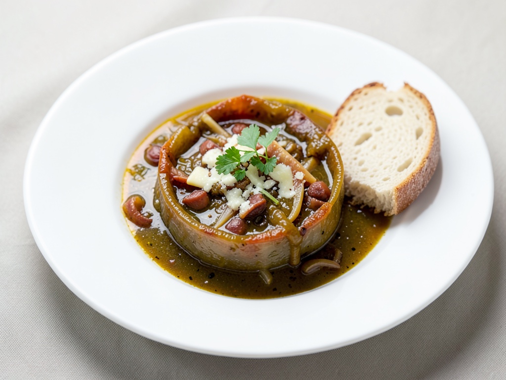 Zuppa di cipolle croccante con pane al formaggio