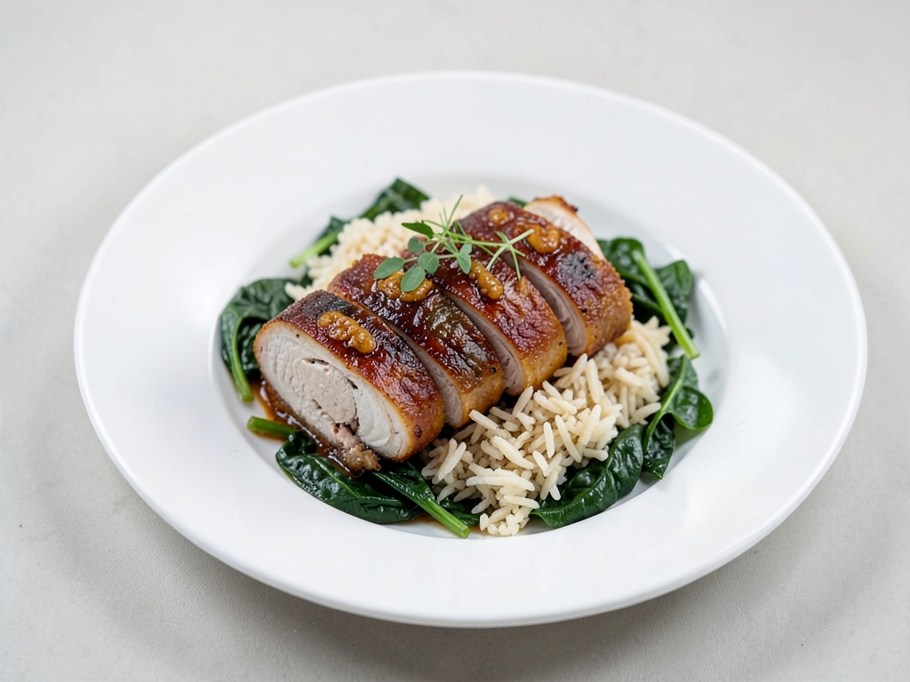 Involtini di pollo con riso e spinaci