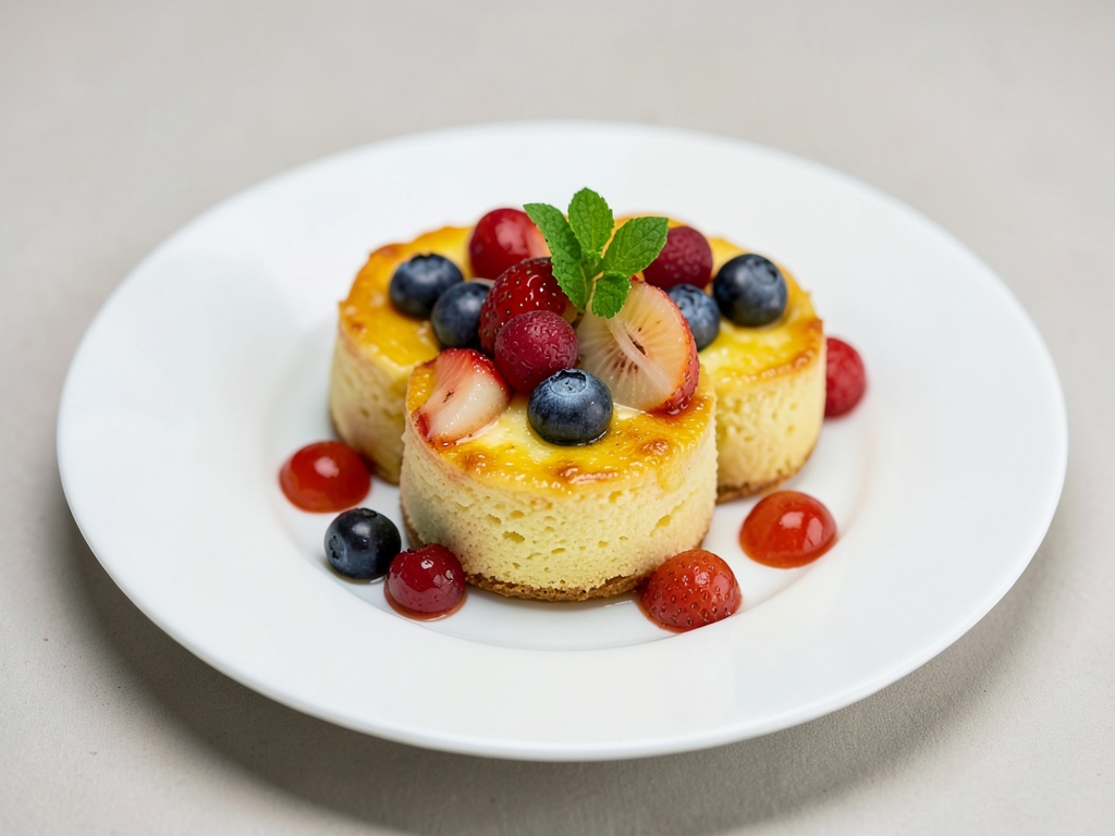 Piccole tortine al formaggio con frutta